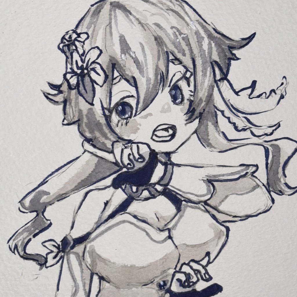 シックカラーの旅人 – fanart illustration(原画)