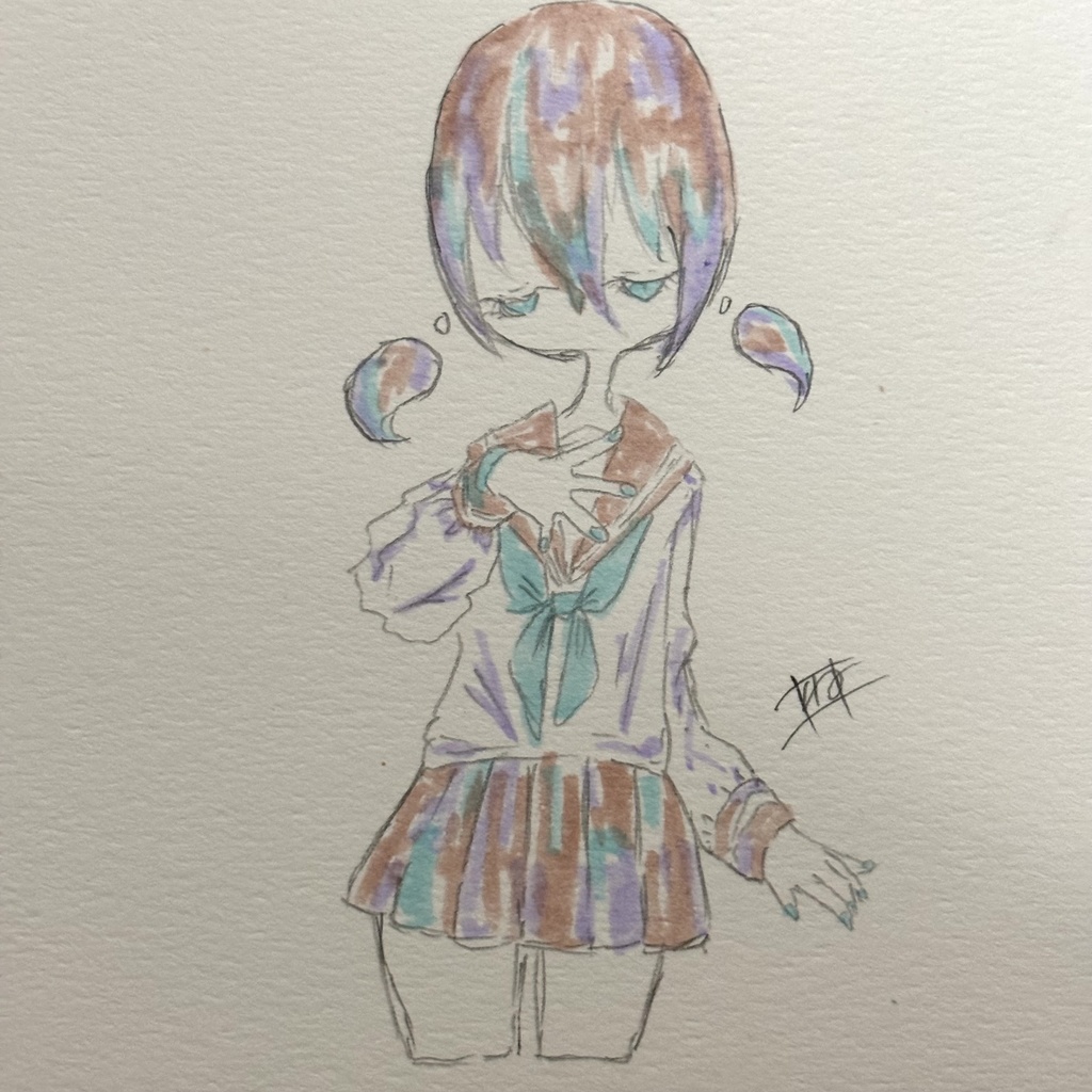 私色に染まって。 オリジナル手描き原画イラスト 一点物