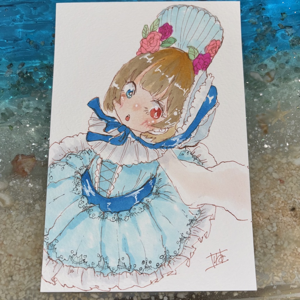 「お茶会はここかしら?」オリジナル手描き原画イラスト 一点物