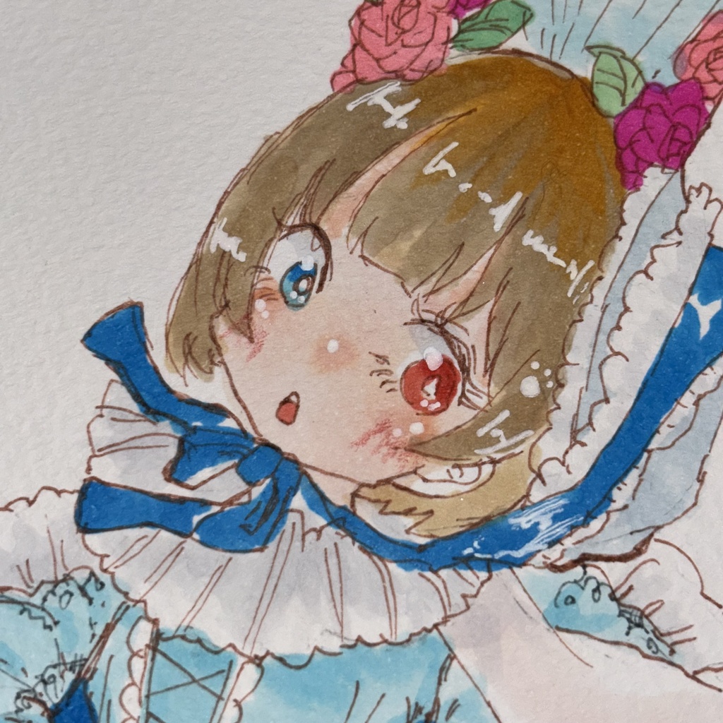 「お茶会はここかしら?」オリジナル手描き原画イラスト 一点物