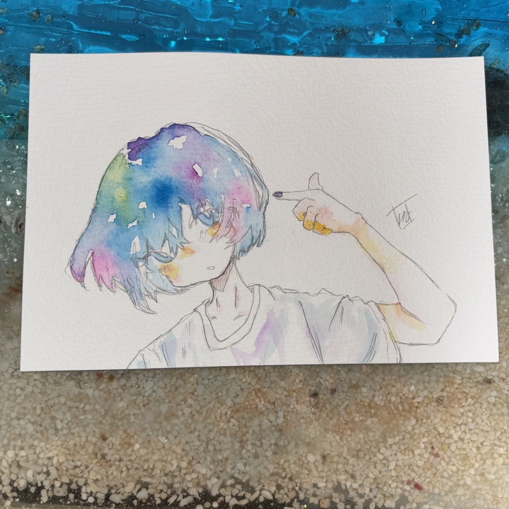 「ばーん」オリジナル手描き原画イラスト 一点物