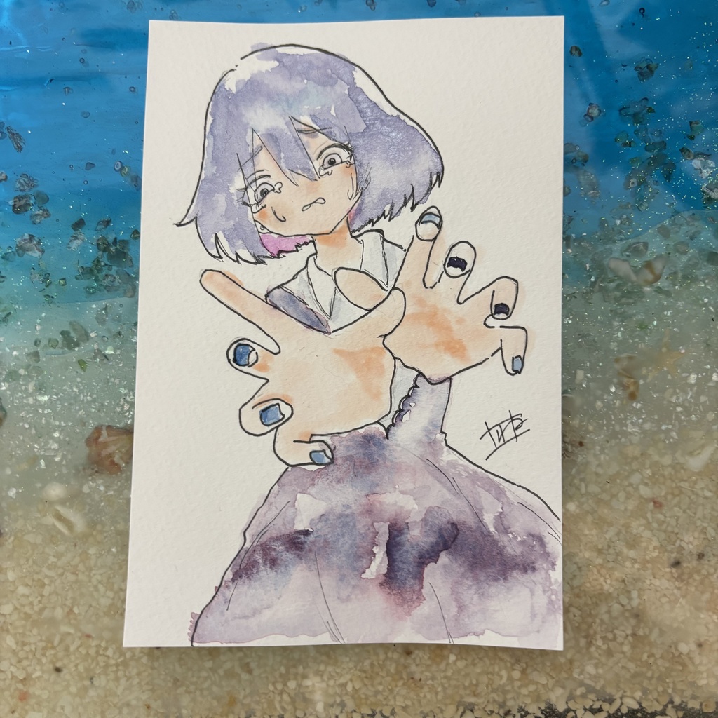 オリジナル手描き原画イラスト 苦しんで楽しんでね。