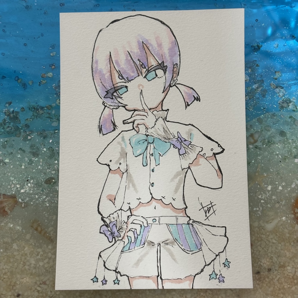 『しずかに、ね』 オリジナル手描き原画イラスト 一点物