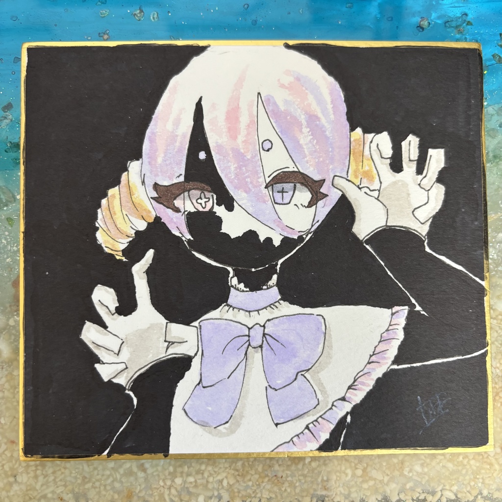 1/4色紙 オリジナル手描き原画イラスト 一点物 触れないで。