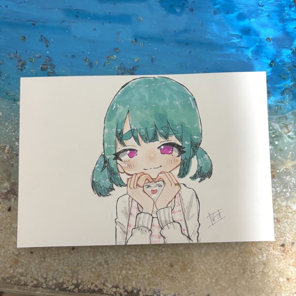 ポストカードサイズ オリジナル手描き原画イラスト 一点物