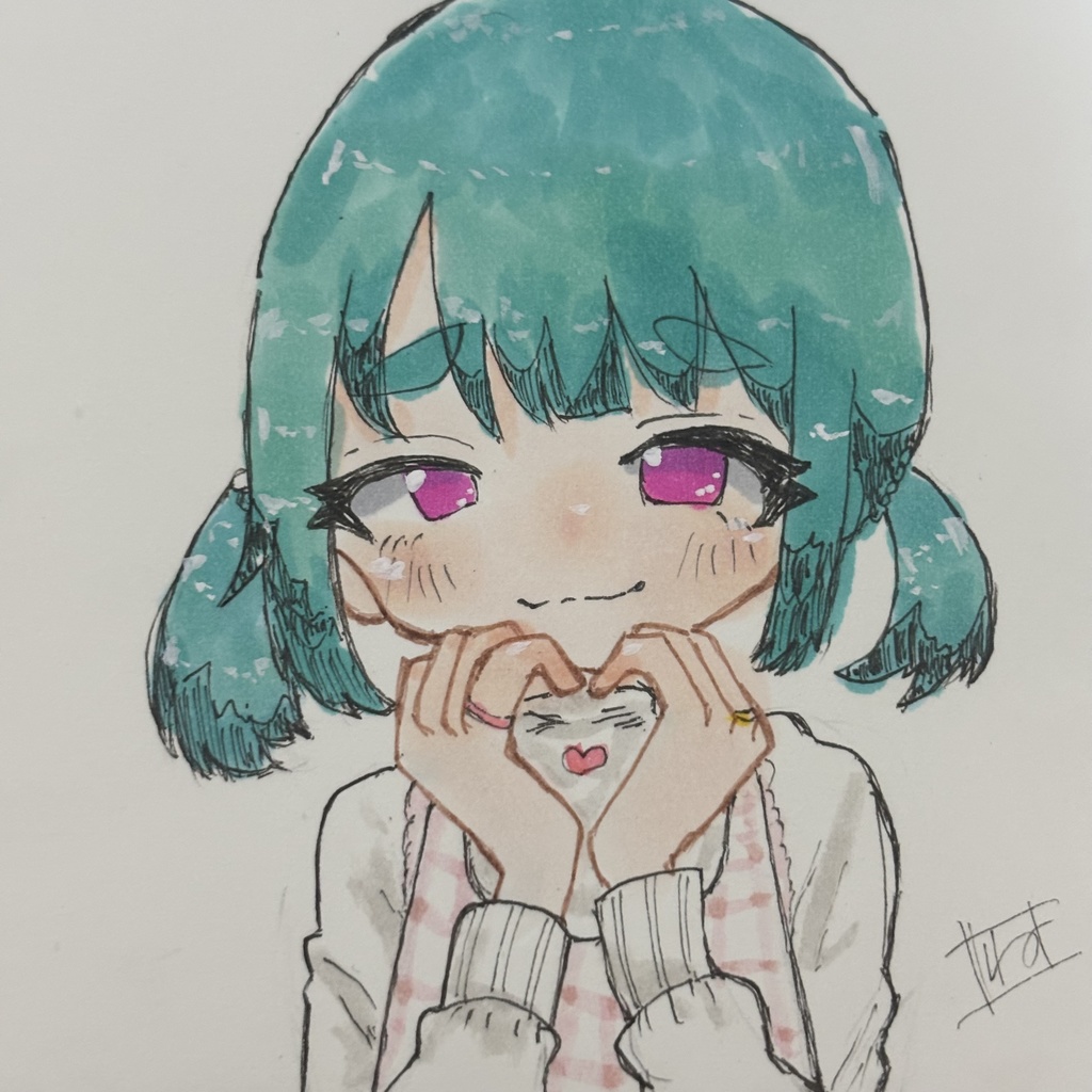 ポストカードサイズ オリジナル手描き原画イラスト 一点物