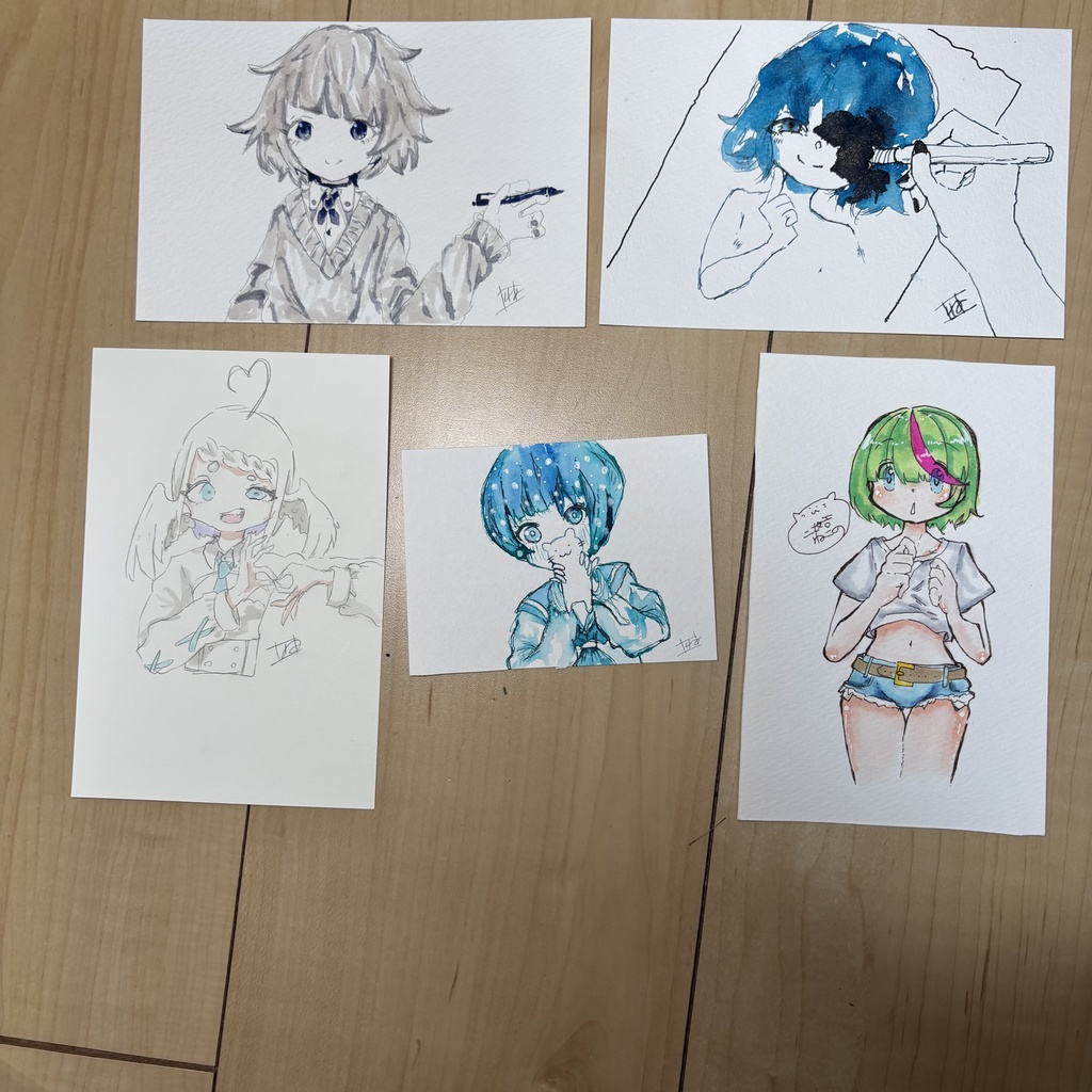 アナログ原画5枚まとめセット｜サイン入り