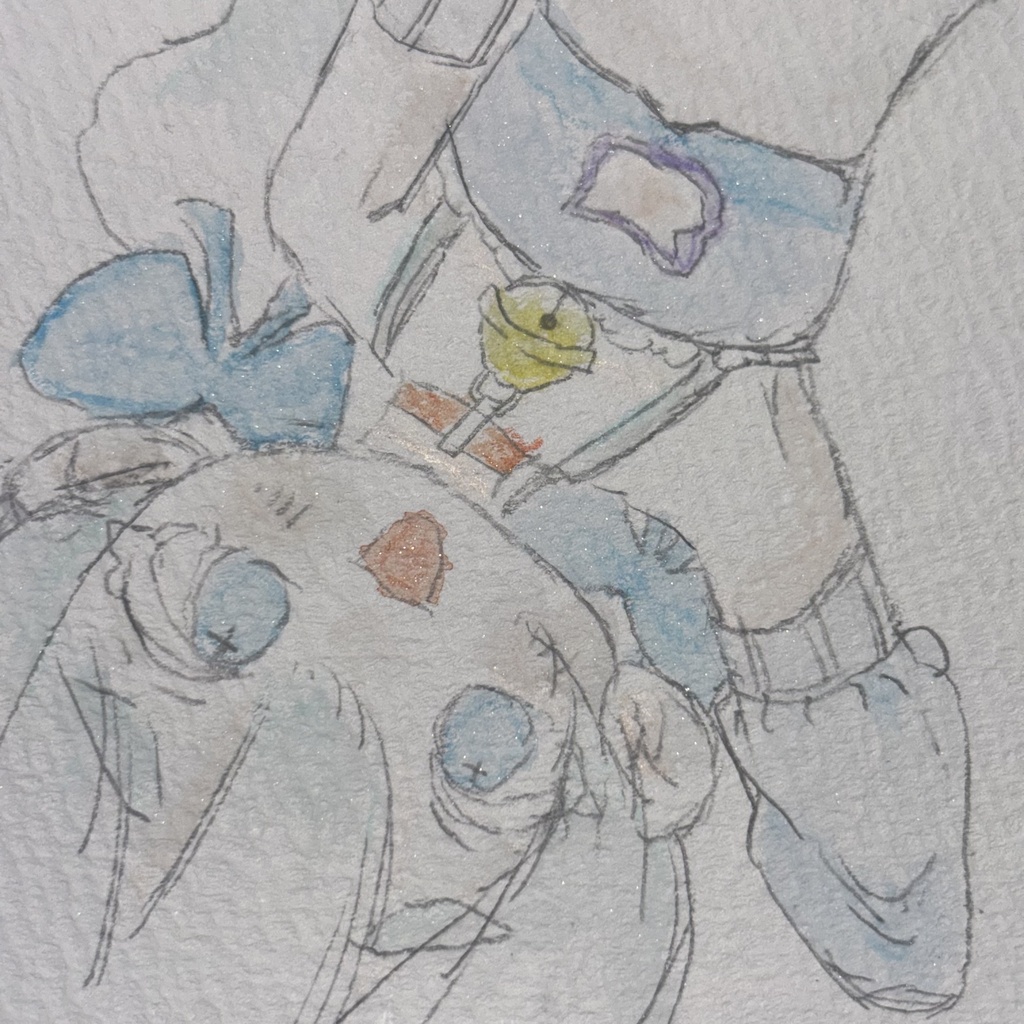 誘ってるよ。 ポストカードサイズ 一点物 オリジナル手描き原画イラスト