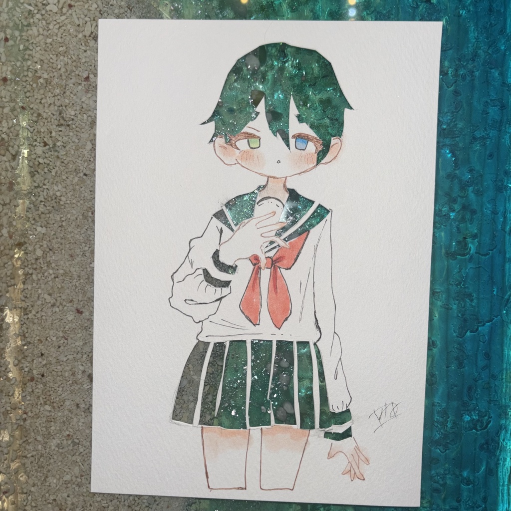 きみ色に染まる オリジナル手描き原画イラスト 一点物