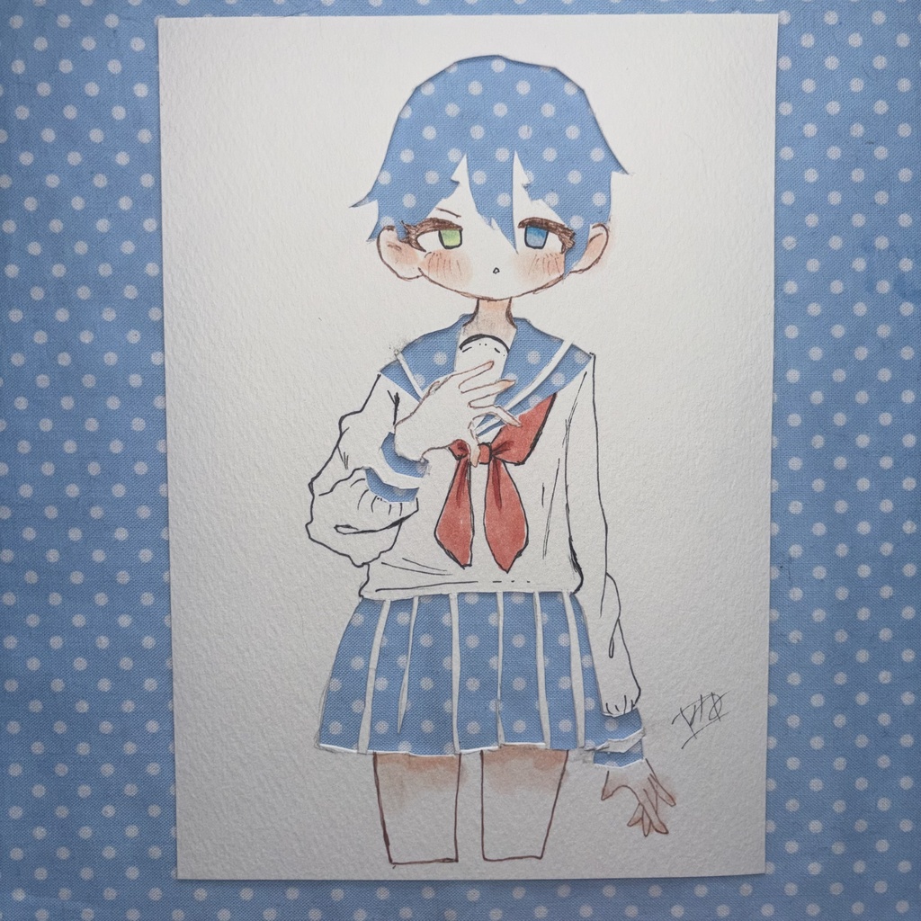 きみ色に染まる オリジナル手描き原画イラスト 一点物