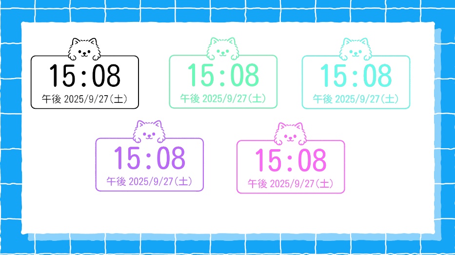 ワンちゃんと一緒に配信♪アニマルクロック｜OBS対応