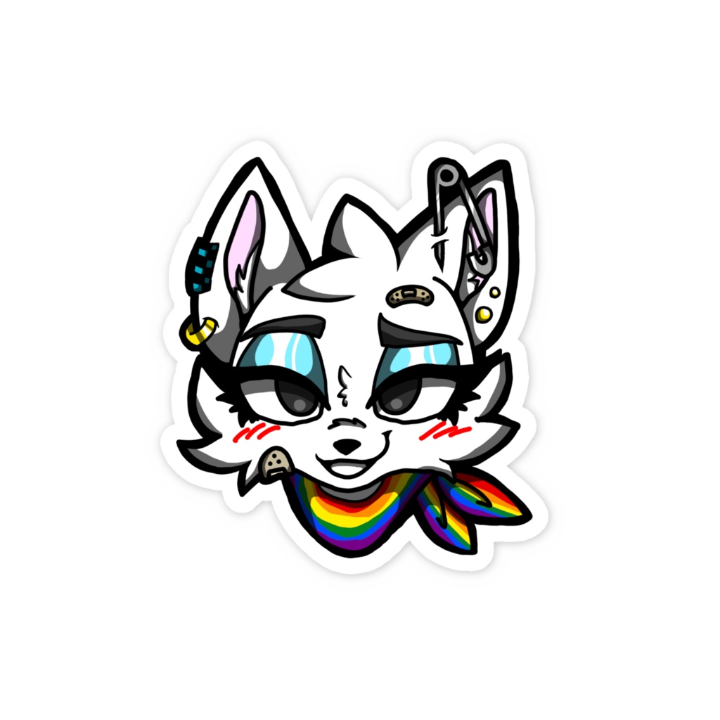 スカーフしろねこステッカー