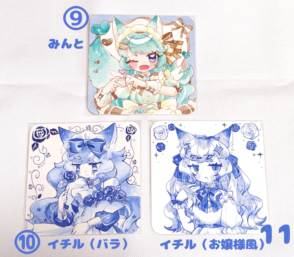 【10/11追加分】水彩、インク原画(てのひらペーパーサイズ)