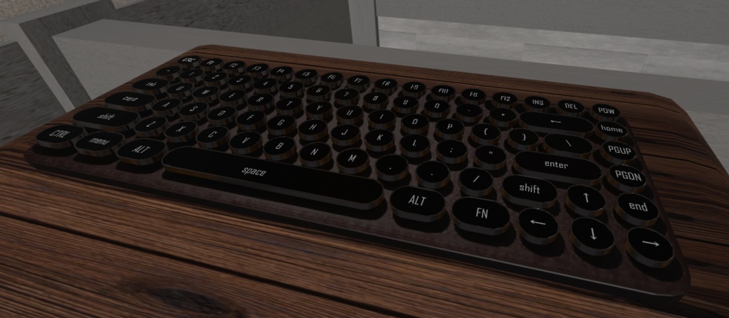 【VRChat向け】タイプライター風キーボード 3Dモデル
