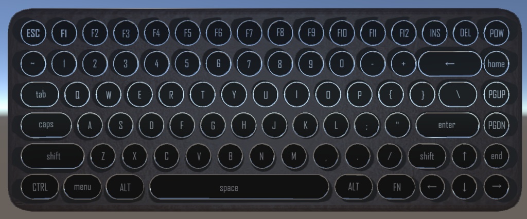 【VRChat向け】タイプライター風キーボード 3Dモデル