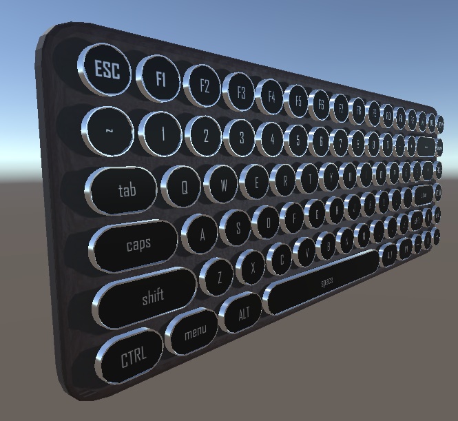 【VRChat向け】タイプライター風キーボード 3Dモデル