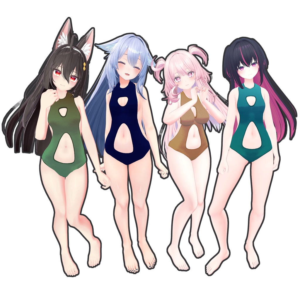 Tummy Window Swimsuit へそ出し水着