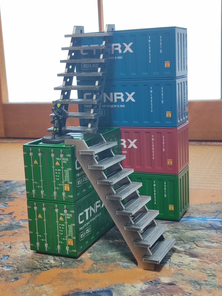 100均コンテナ用情景拡張 階段キット