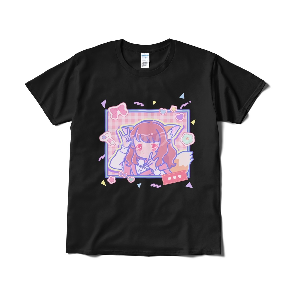 お狐様ゆいののオリジナルTシャツ(黒色)
