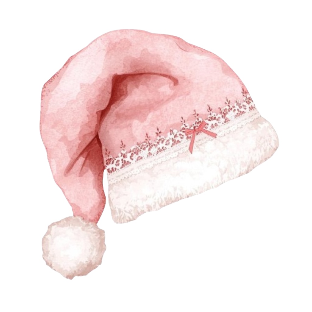 ピンク×アンティーク×水彩のクリスマス クリップアートセット(全10種類/PNG)