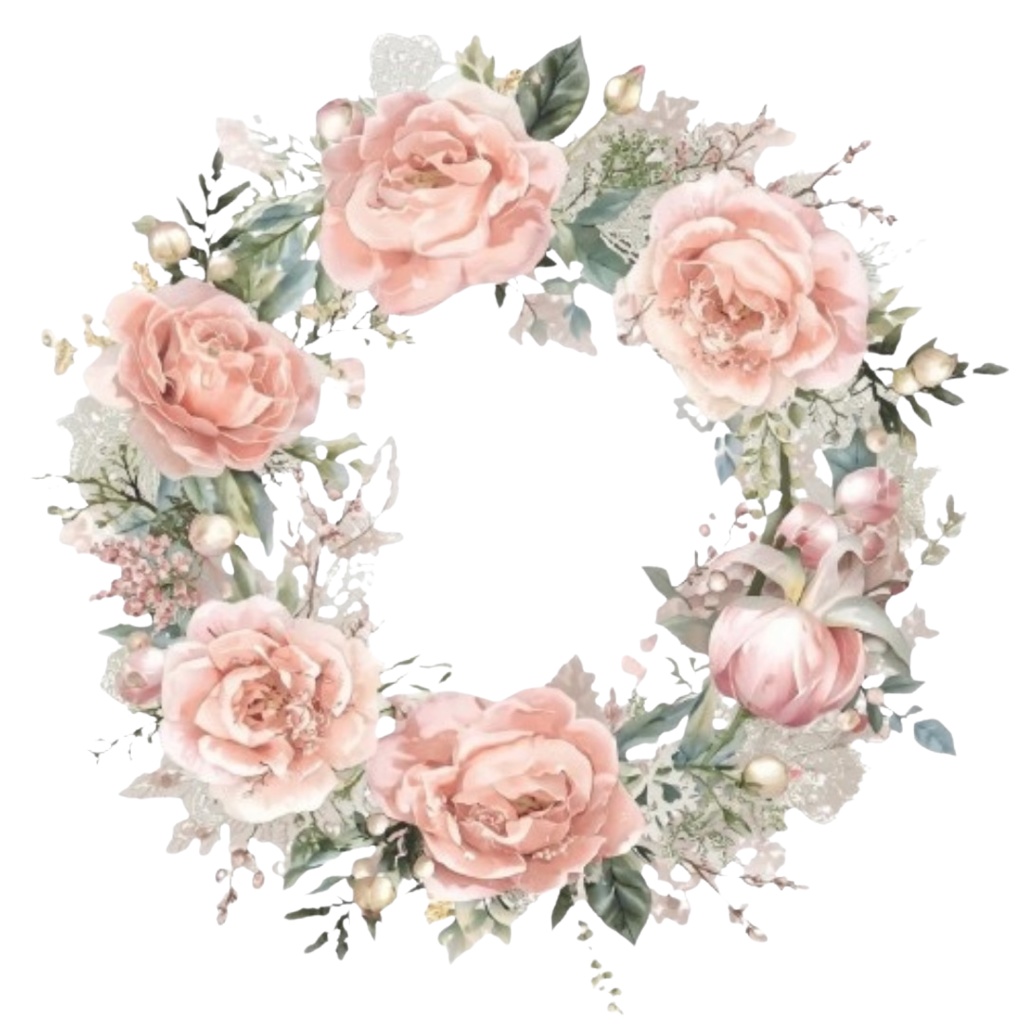 ピンク×アンティーク×水彩のクリスマス クリップアートセット(全10種類/PNG)