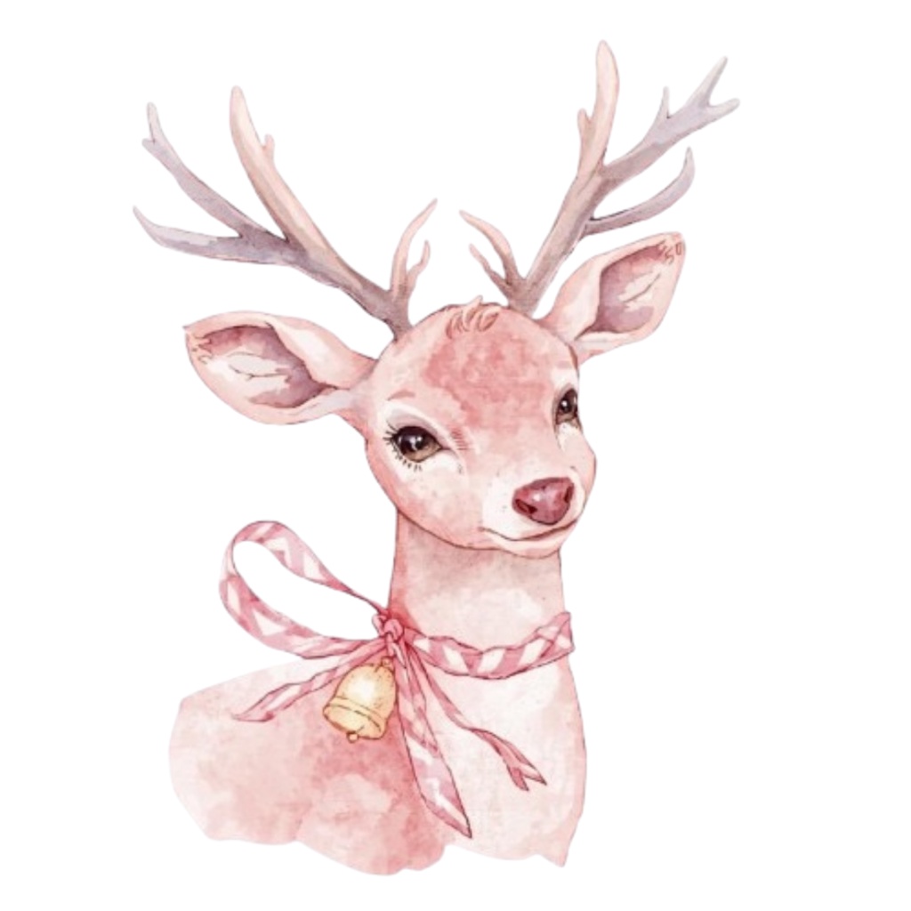 ピンク×アンティーク×水彩のクリスマス クリップアートセット(全10種類/PNG)