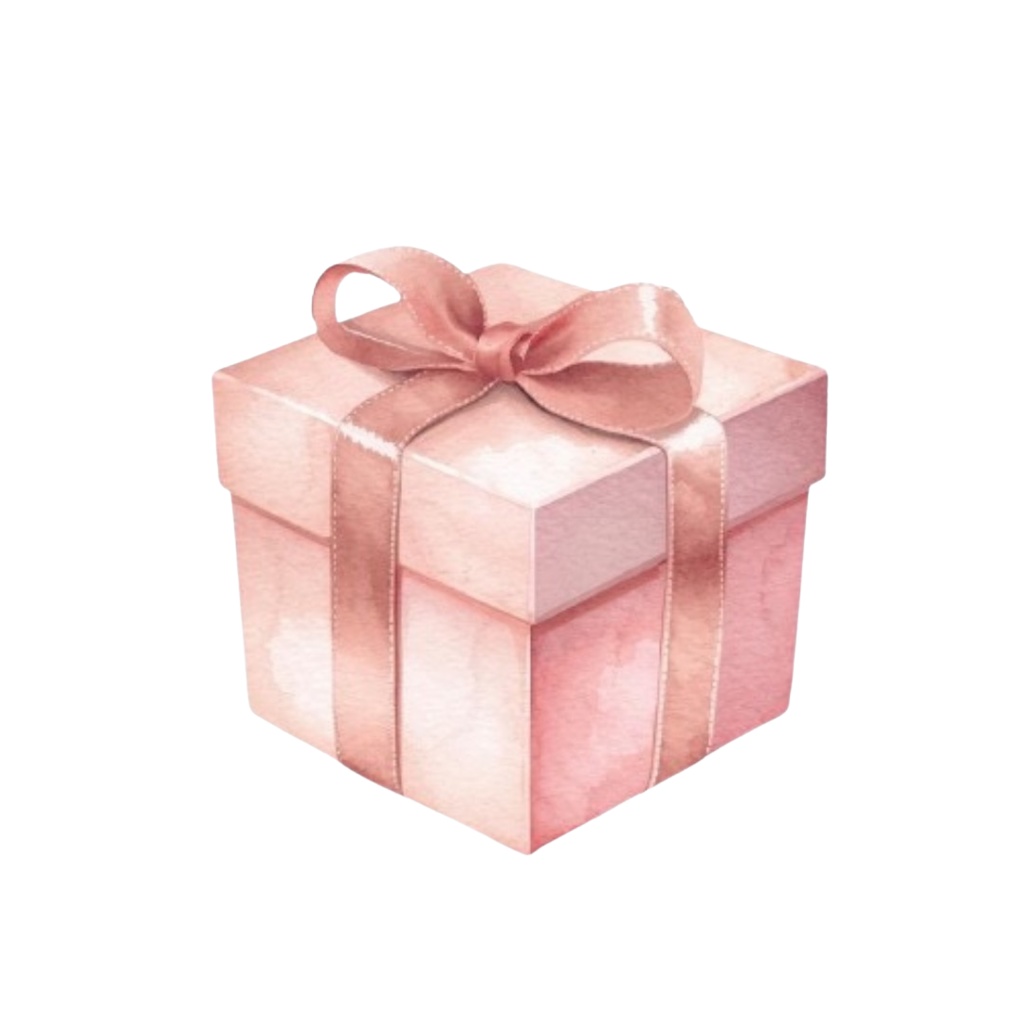 ピンク×アンティーク×水彩のクリスマス クリップアートセット(全10種類/PNG)