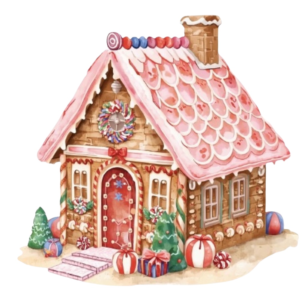 ピンク×アンティーク×水彩のクリスマス クリップアートセット(全10種類/PNG)