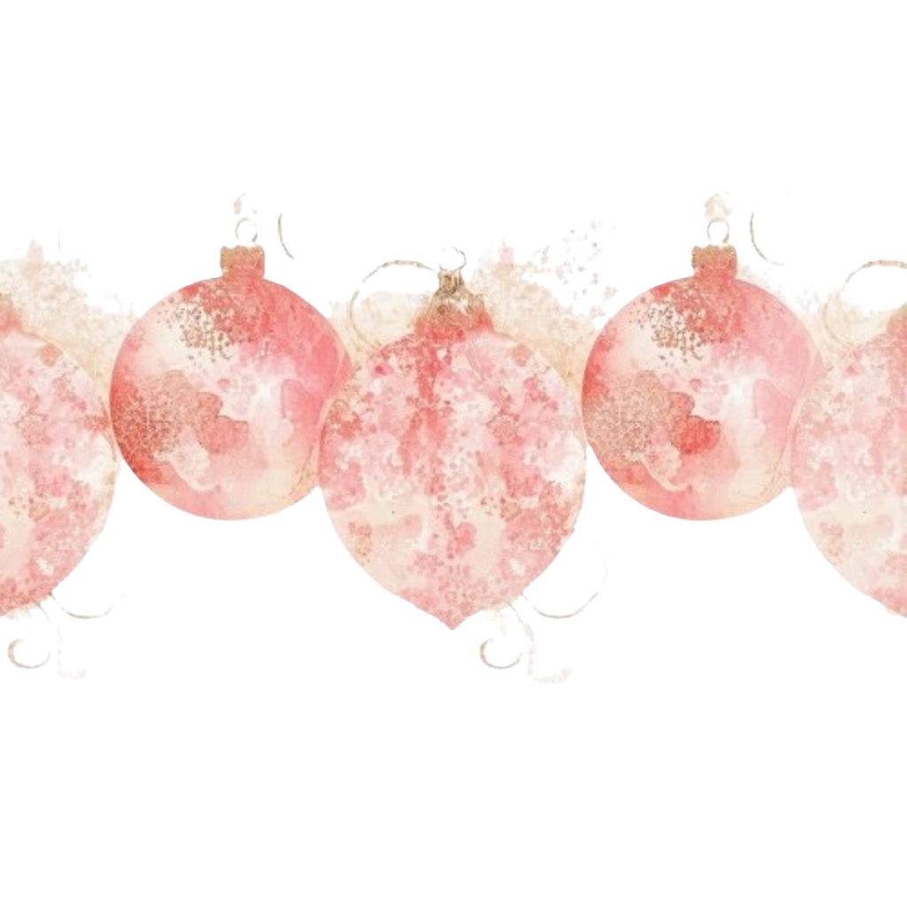 ピンク×アンティーク×水彩のクリスマス クリップアートセット(全10種類/PNG)