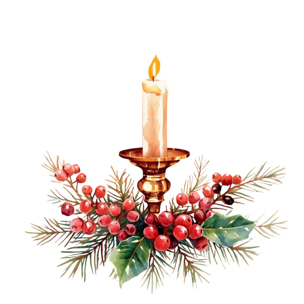 アンティーク×水彩 クリスマスクリップアートセット(全11種類/PNG)