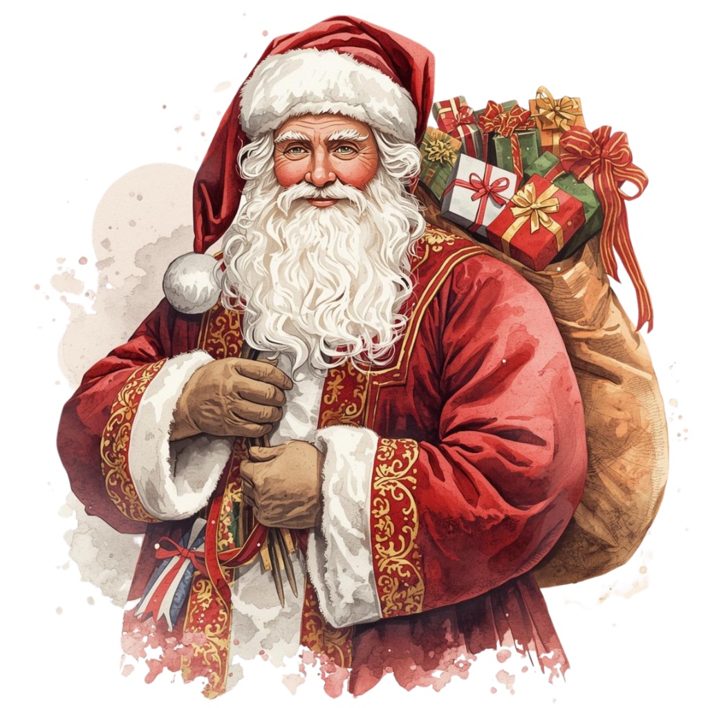 アンティーク×水彩 クリスマスクリップアートセット(全11種類/PNG)