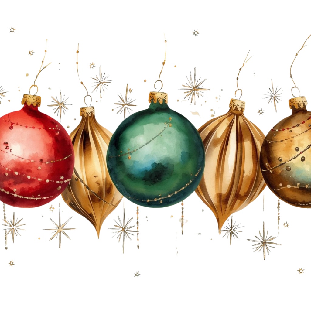 アンティーク×水彩 クリスマスクリップアートセット(全11種類/PNG)