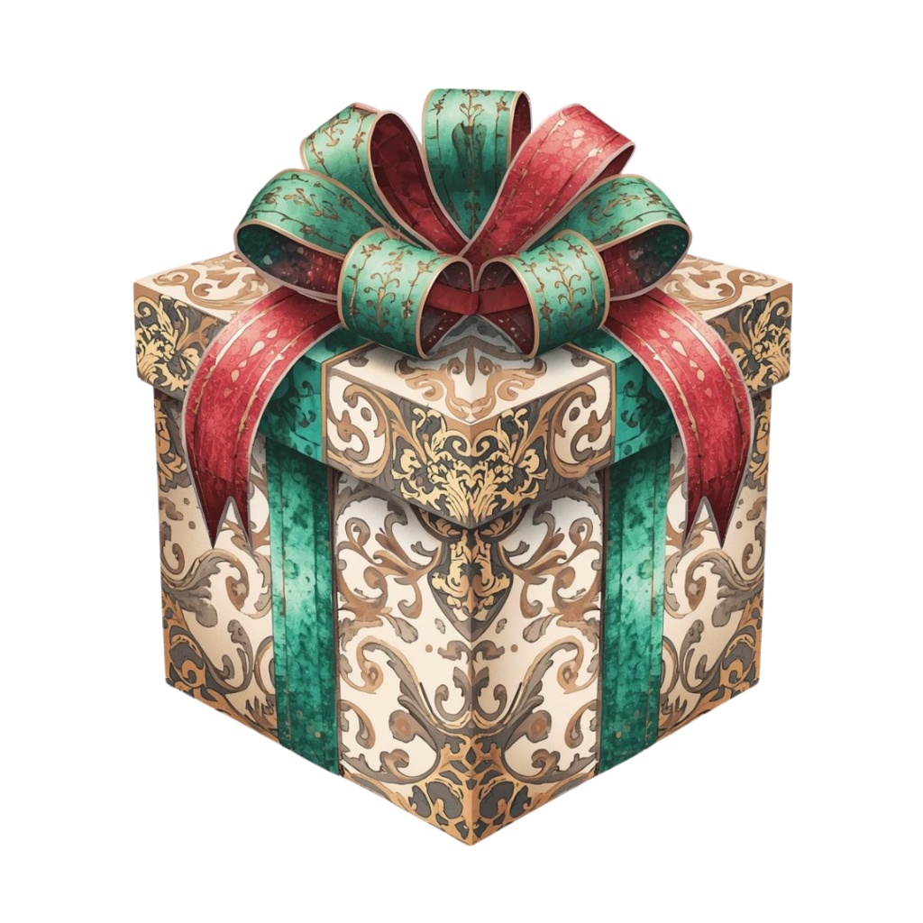 アンティーク×水彩 クリスマスクリップアートセット(全11種類/PNG)