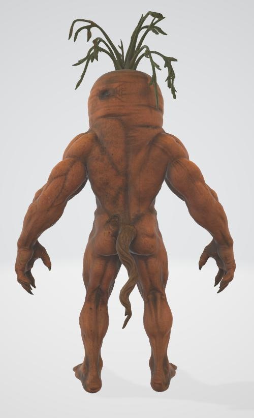 ニンジン怪人の3Dモデル