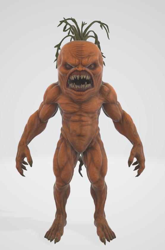 ニンジン怪人の3Dモデル