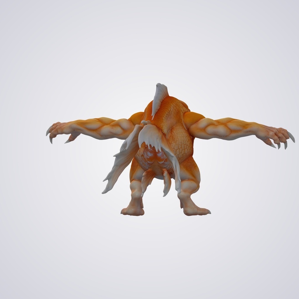 金魚の魚人の3Dモデル