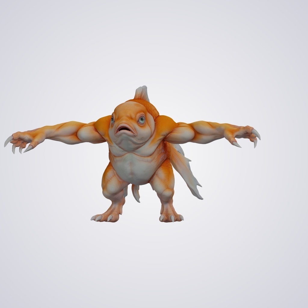 金魚の魚人の3Dモデル