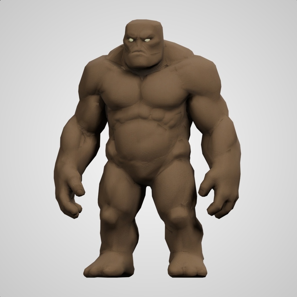 マッドゴーレムの3Dモデル(ローポリ)