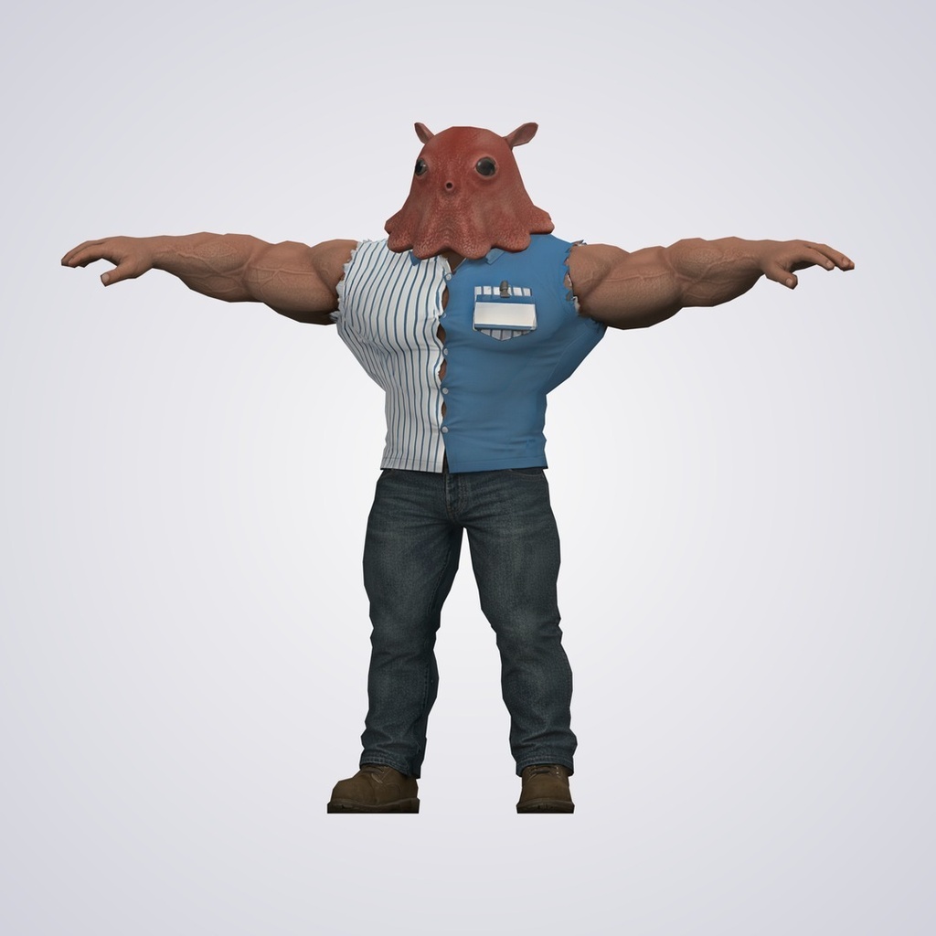 あたたメンダコの3Dモデル(ローポリ)