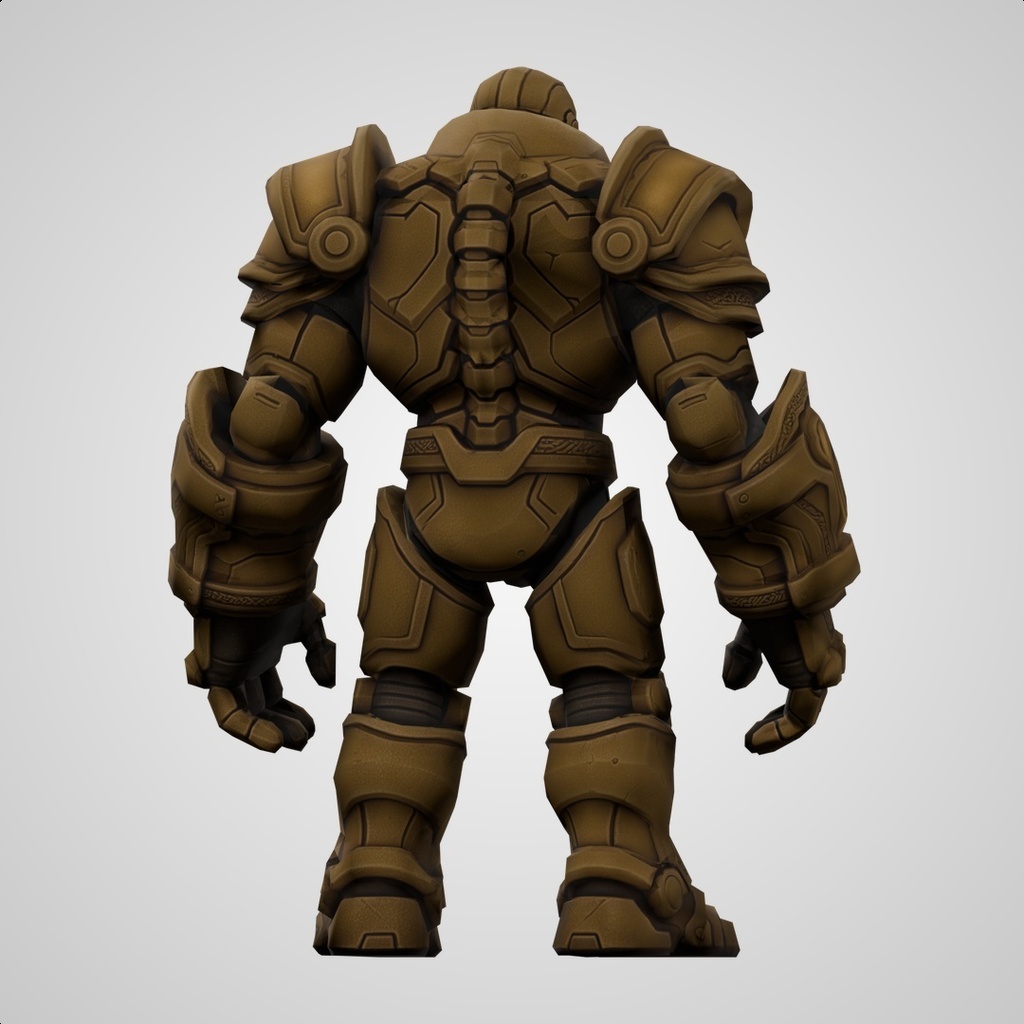 黄金ゴーレム(ローポリ)の3Dモデル