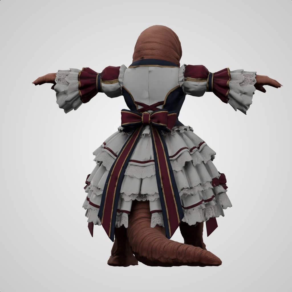 UMA娘モンゴリアン・デスワームの3Dモデル - 素材工房らくだん - 3/3