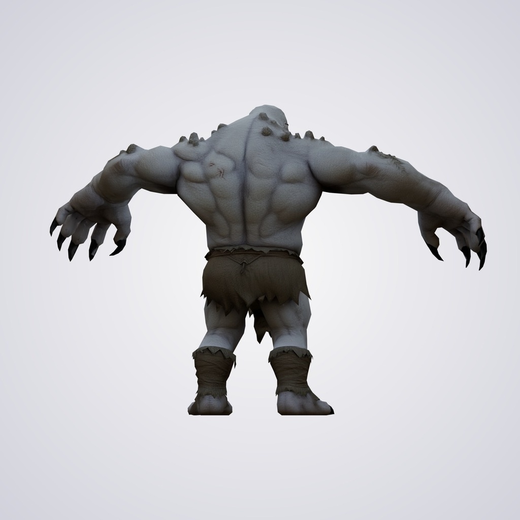 ケイブトロールの3Dモデル(ローポリ)