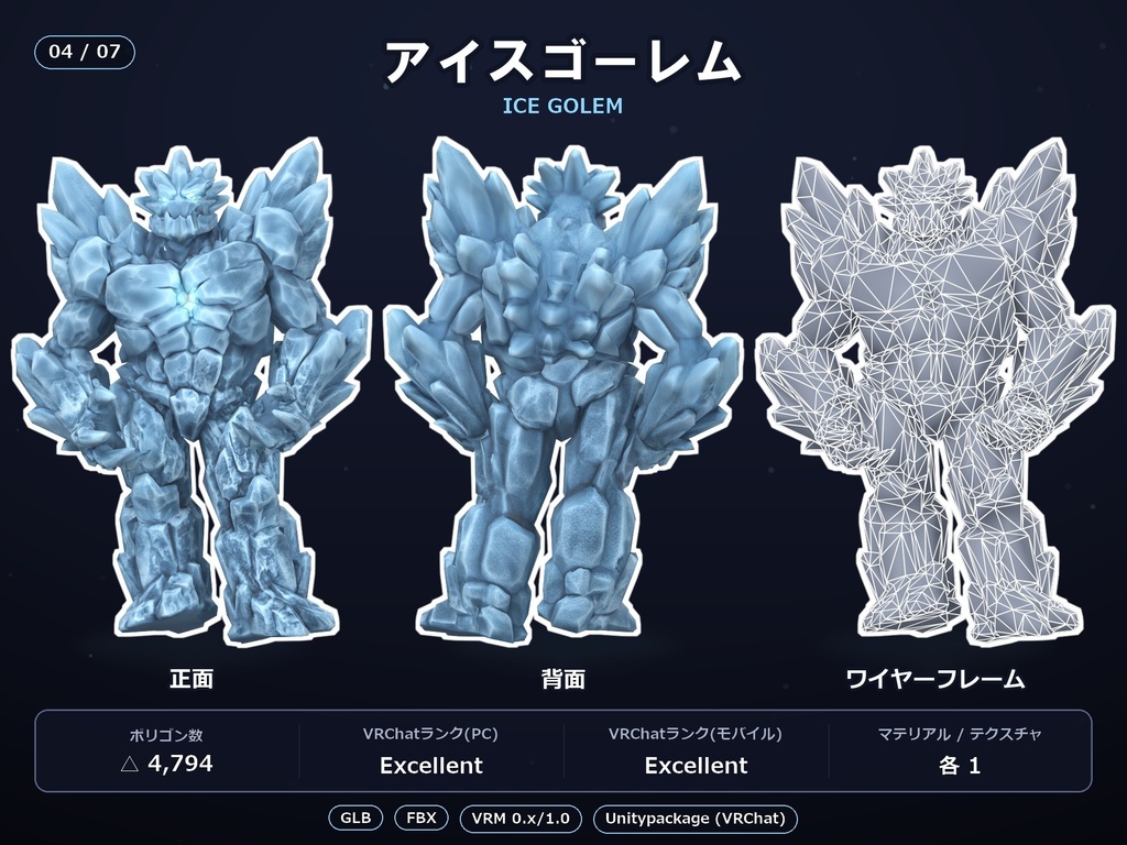 軽量3Dモデル素材集 ゴーレム7種セット