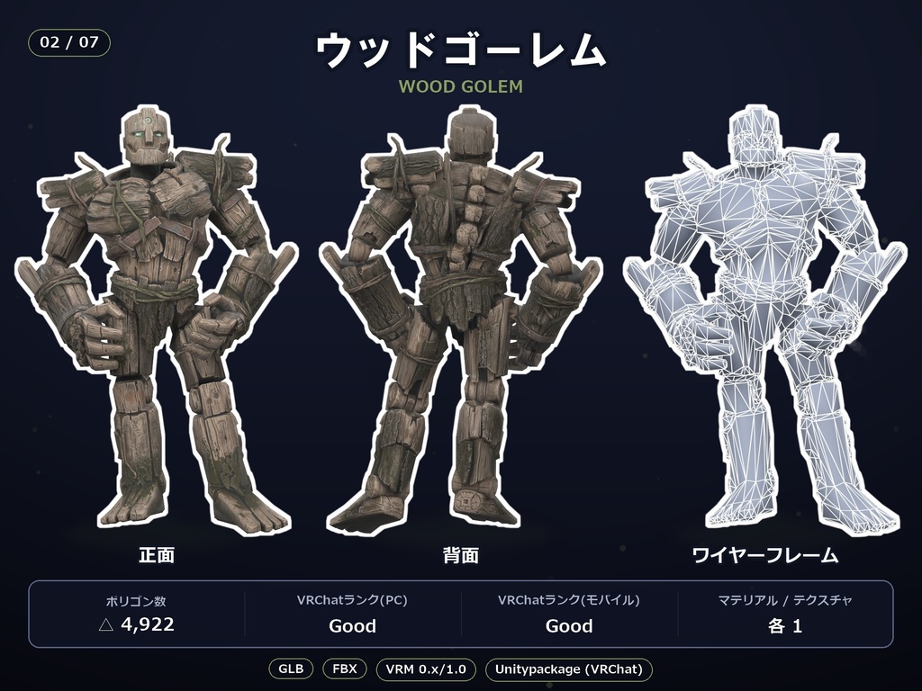 軽量3Dモデル素材集 ゴーレム7種セット