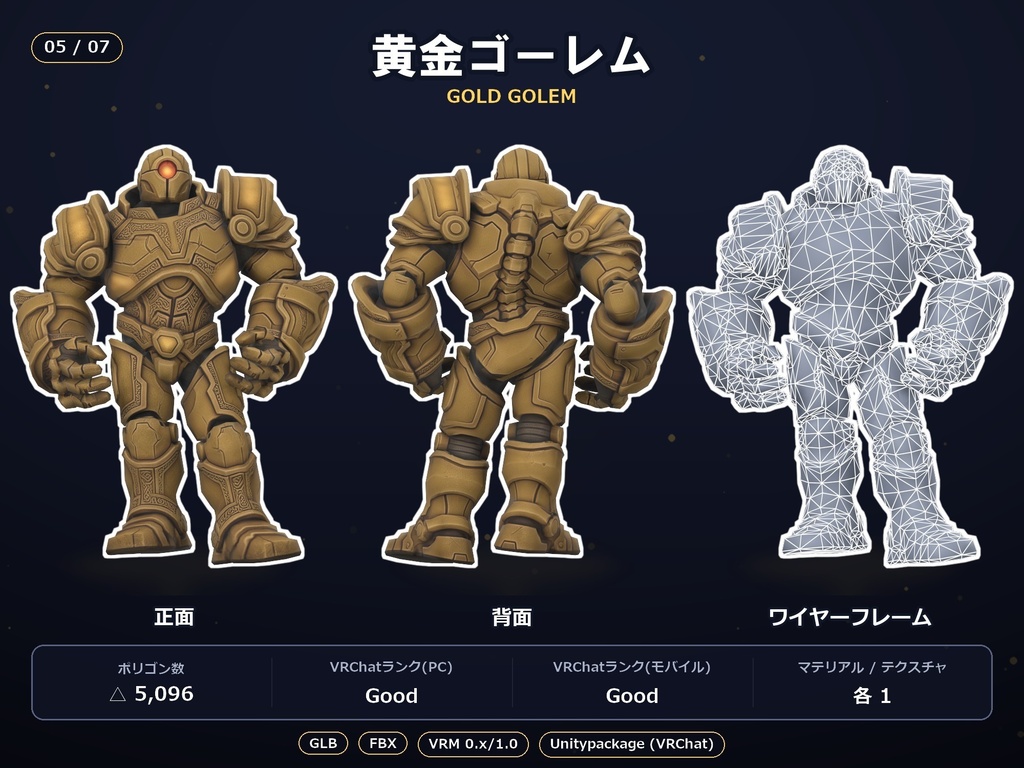 軽量3Dモデル素材集 ゴーレム7種セット