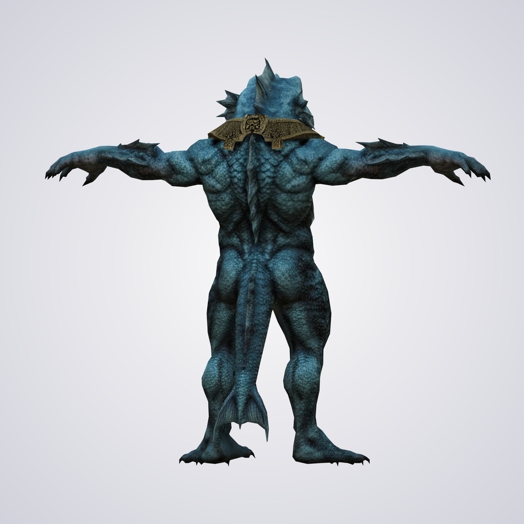 サハギンの3Dモデル(ローポリ)