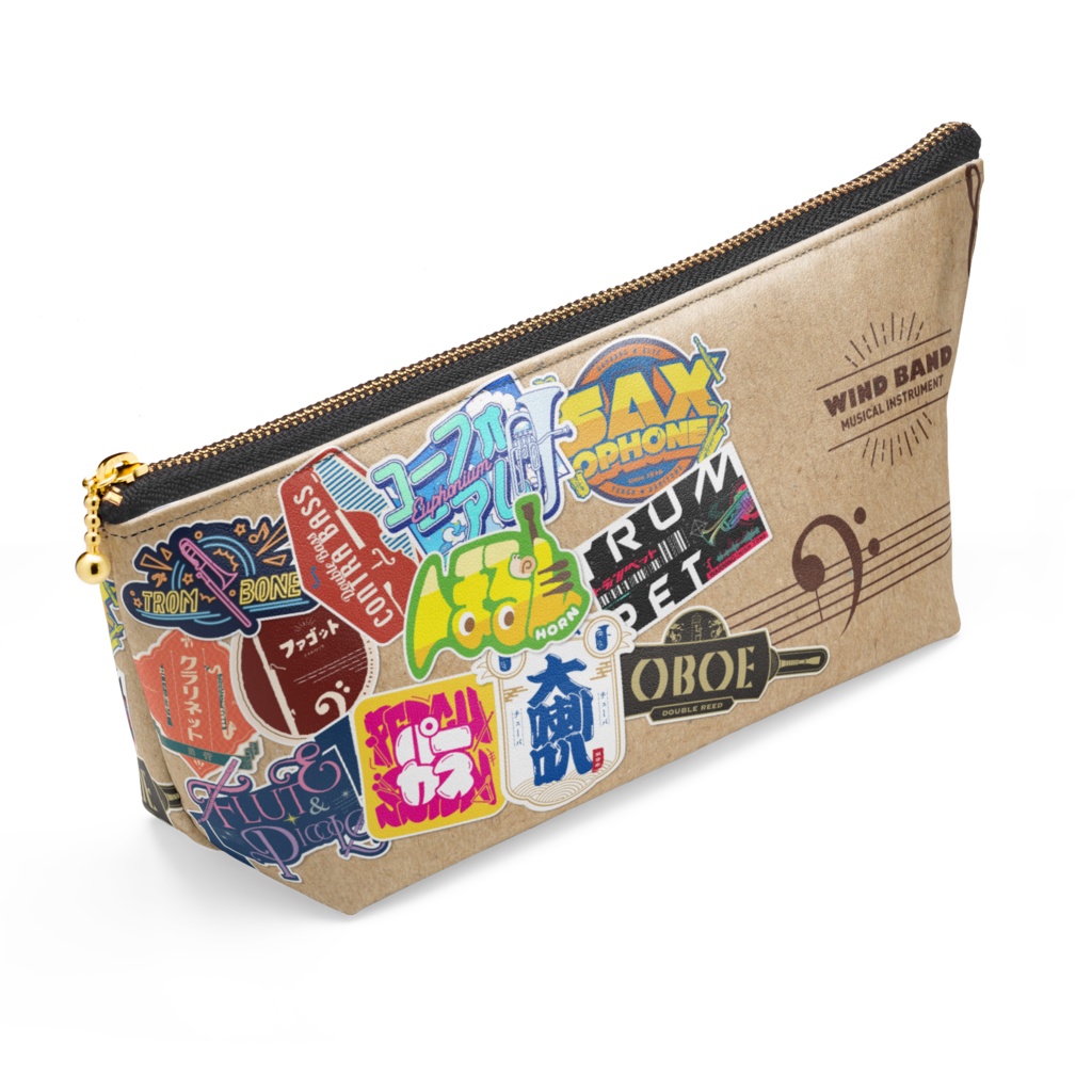 吹奏楽楽器ステッカー【ポーチ】