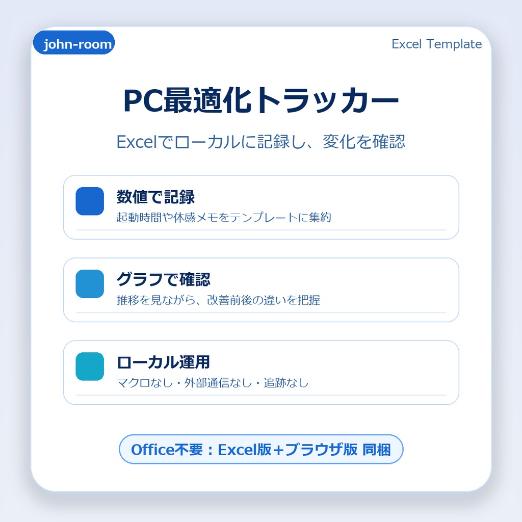 PC最適化トラッカー|効果を数字とグラフで記録するExcelテンプレ