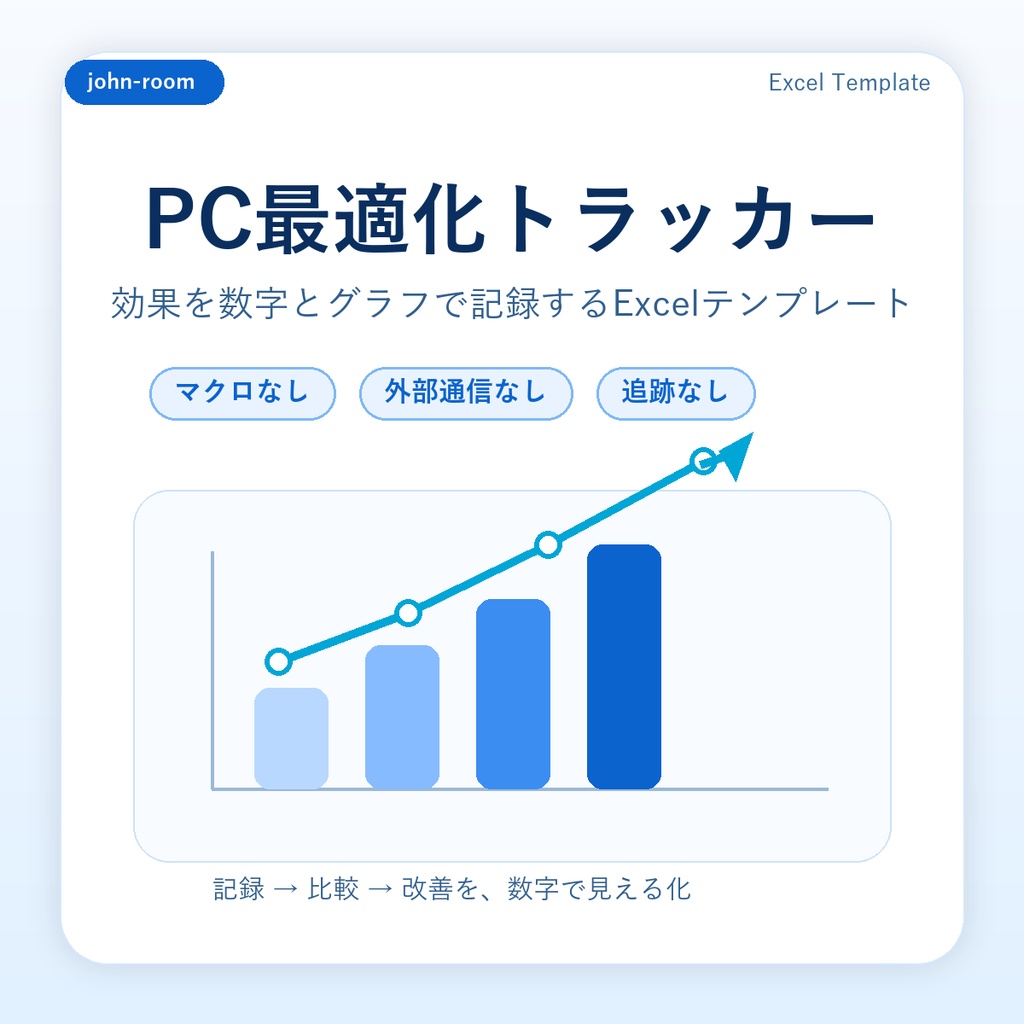 PC最適化トラッカー｜効果を数字とグラフで記録するExcelテンプレ