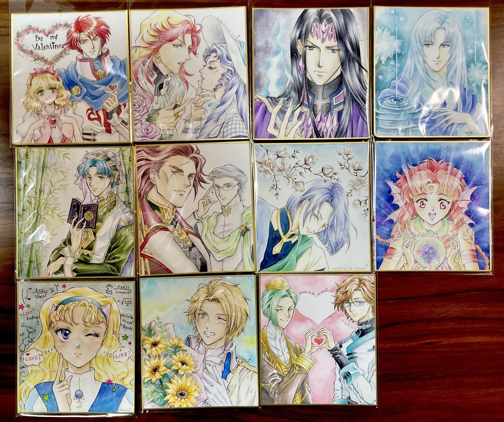 透明水彩原画・1/4色紙